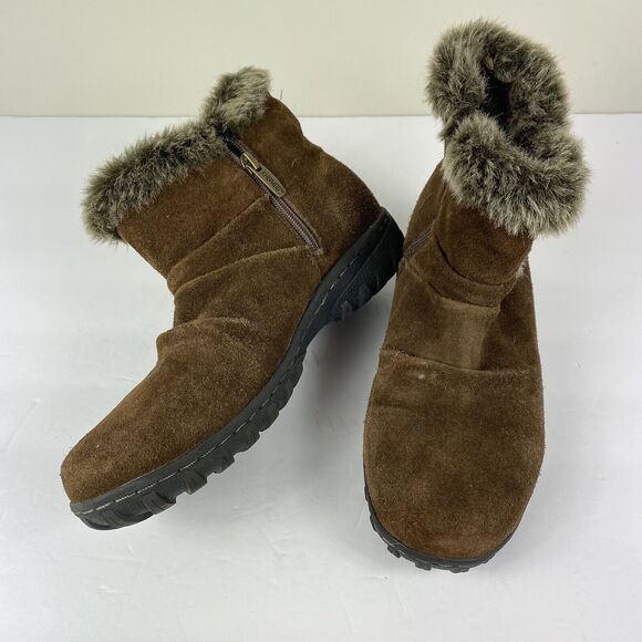 Khombu Faux Fur Boots Winter Water Repellent Brown Womens sz 9 Outdoors - Picture 2 of 6
